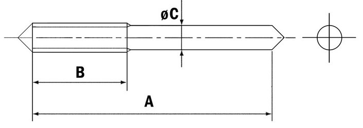 drawing of nut taps for carbon steel nuts and cold formed nuts