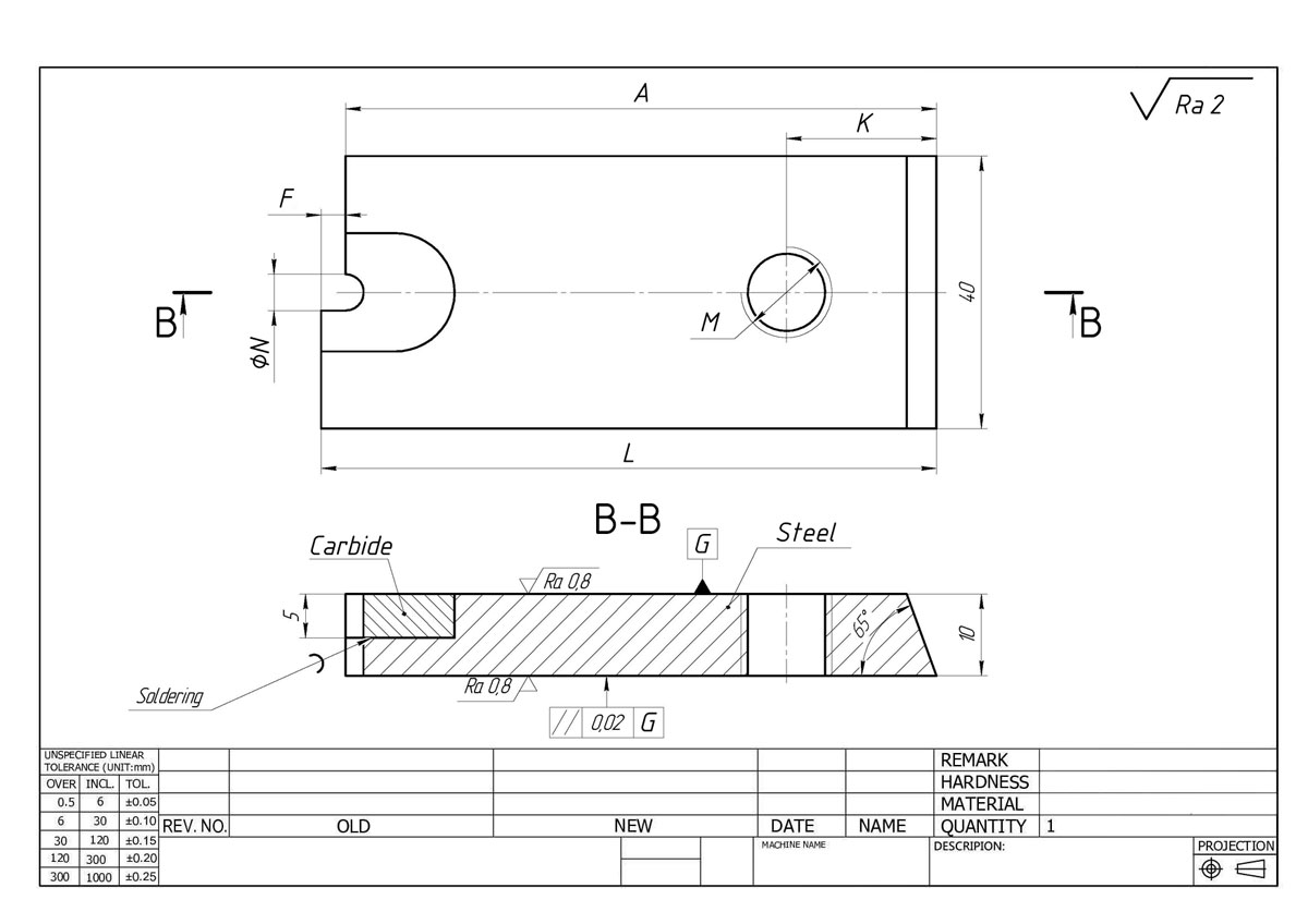 Cutting Knife Drawing